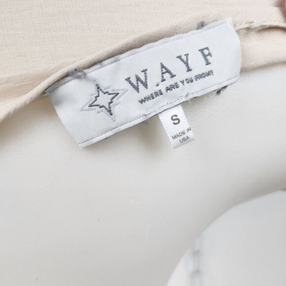 WAYF Wrap Top Crossover Front Cream Sheer Shirt Blouse Women Size S - Picture 6 of 6